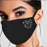 MOQ10 Dust proof fashionable color diamond cotton with rhinestone face mask