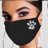 MOQ10 Dust proof fashionable color diamond cotton with rhinestone face mask