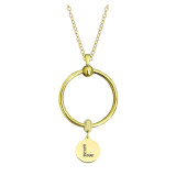 New stainless steel Gold circle necklace chain 45CM