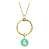 New stainless steel Gold circle necklace set chain 45CM
