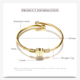 Stainless Steel Wire Bracelet Heart shaped bead bracelet