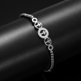 Adjustable length Stainless Steel Cross Bracelet with zircon
