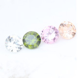 Stainless steel zircon plated earrings with replaceable color diamond earrings