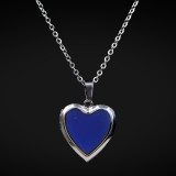 Temperature sensitive mood color changing Necklace love photo box mood color changing Stainless Steel Necklace
