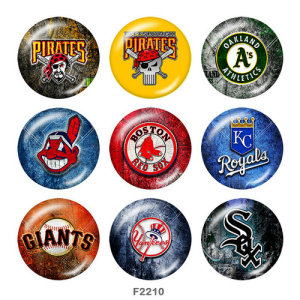 20MM team Sport glass snaps buttons