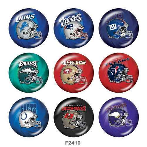 20MM team Sport glass snaps buttons