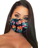 MOQ10 Dustproof and breathable washable printed cotton face mask with adjustable ear button for ventilation