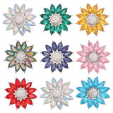 20MM Sunflower metal silver plated snap with rhinestone  charms snaps jewelry