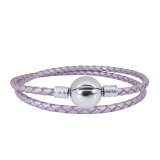 40CM New stainless steel Leather bead bracelet