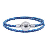 40CM New stainless steel Leather bead bracelet