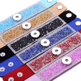 20CM 1 buttons leather with rhinestone new type Bracelet fit 20mm snaps chunks