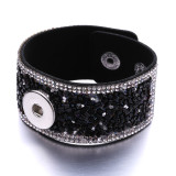 20CM 1 buttons leather with rhinestone new type Bracelet fit 20mm snaps chunks