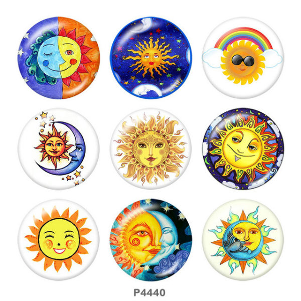 20MM Sun Print glass snaps buttons