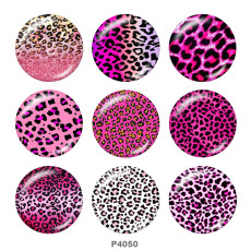 20MM Leopard Print glass snaps buttons