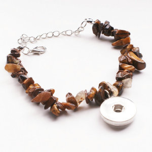 1 buttons With  snap Natural stone  bracelet fit snaps jewelry