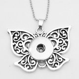 Halloween Flower owl Butterfly cross Elephant Christmas tree Necklace silver 60cm chain fit 20MM chunks snaps jewelry