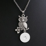 Halloween Flower owl Butterfly cross Elephant Christmas tree Necklace silver 60cm chain fit 20MM chunks snaps jewelry