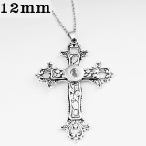 cross Necklace 46cm chain fit 12MM chunks snaps jewelry
