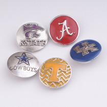 20MM sports metal silver plated snap  charms snaps jewelry