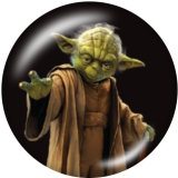 20MM Master Yoda Print glass snaps buttons