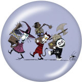 20MM Halloween Print glass snaps buttons