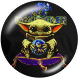 20MM Master Yoda Print glass snaps buttons