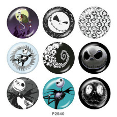 20MM Halloween Print glass snaps buttons