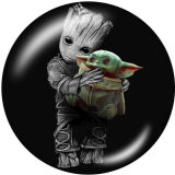 20MM Master Yoda Print glass snaps buttons