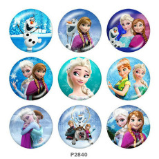 20MM Frozen Print glass snaps buttons