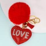 Love hair ball key chain pendant women's bag accessories pendant Valentine's Day