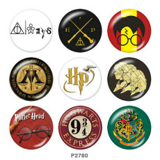 20MM Harry Potter Print glass snaps buttons