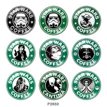 20MM Star Wars Print glass snaps buttons