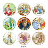 20MM rabbit Print glass snaps buttons