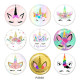 20MM unicorn Print glass snaps buttons