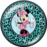 20MM  Mickey Print glass snaps buttons