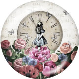 20MM Alice in Wonderland Print glass snaps buttons