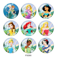 20MM  Princess Print glass snaps buttons