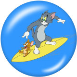 20MM Tom and Jerry Print glass snaps buttons