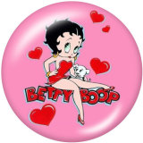 20MM Betty boop Print glass snaps buttons