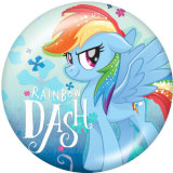 20MM Rainbow pony Print glass snaps buttons