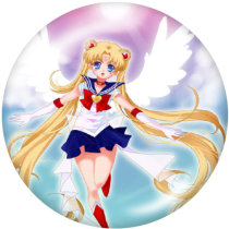 20MM Sailor Moon Print glass snaps buttons