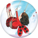 20MM Ladybug Print glass snaps buttons