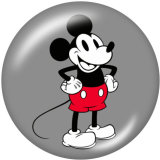 20MM Mickey Print glass snaps buttons