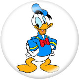 20MM Donald Duck Print glass snaps buttons
