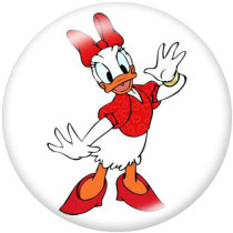 20MM Donald Duck Print glass snaps buttons