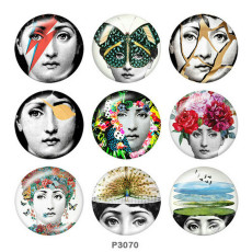 20MM portrait Print glass snaps buttons