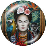 20MM Frida kahlo artist Print glass snaps buttons