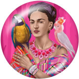 20MM Frida kahlo artist Print glass snaps buttons