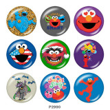 20MM Sesame Street Print glass snaps buttons