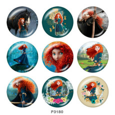 20MM Legend of bravery Print glass snaps buttons